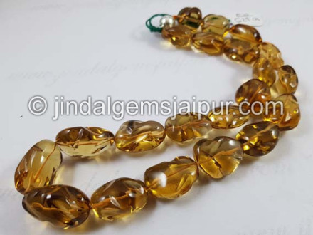 Honey Quartz Smooth Irregular Nuggets Beads